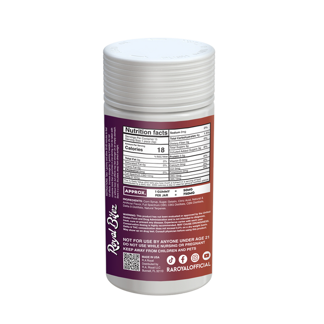 Royal Bitez Delta 9 15CT Gummy: Fruit Punch (Hybrid)