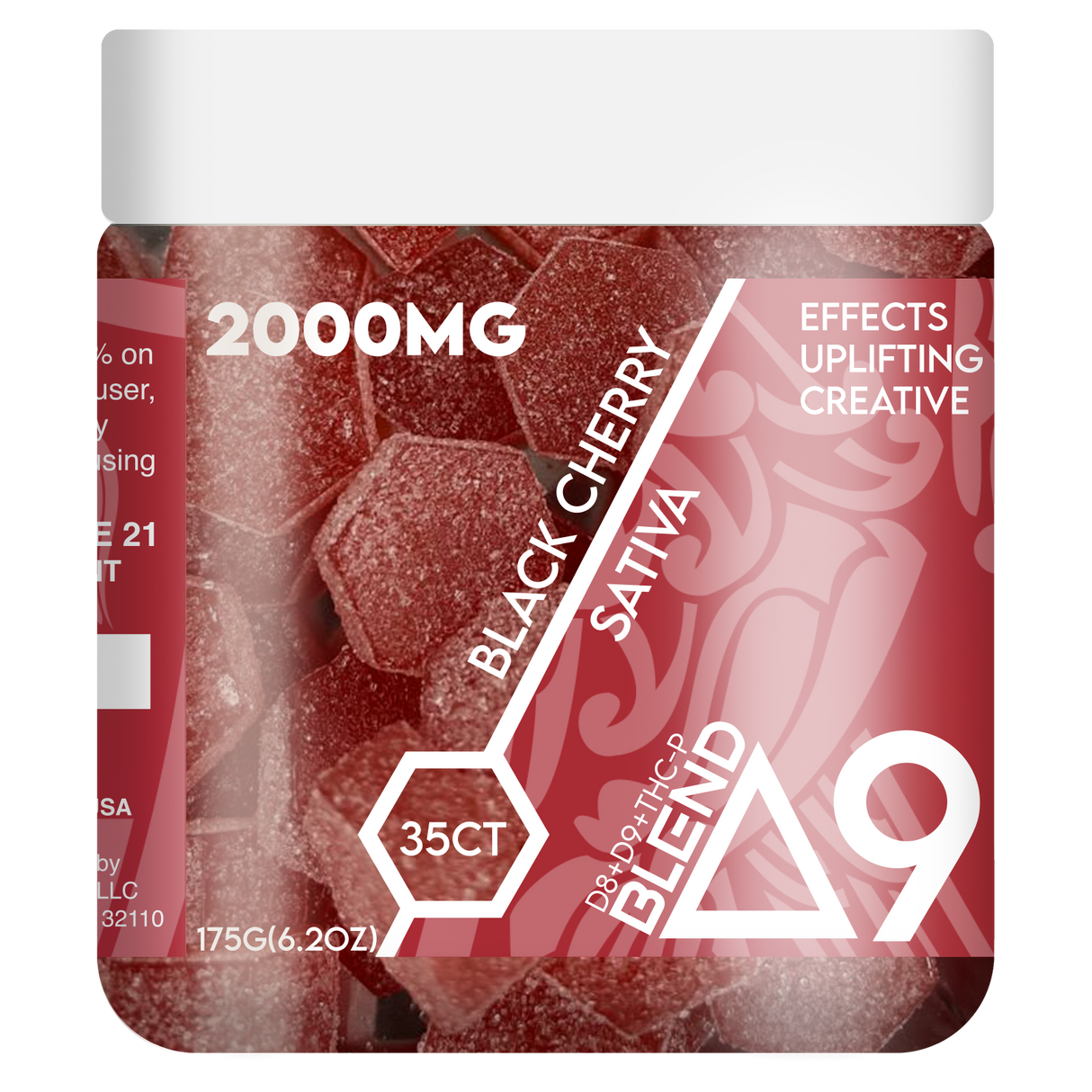 RA Royal 2000MG 35CT Delta 9 Blend Gummy Jar: Black Cherry (Sativa)