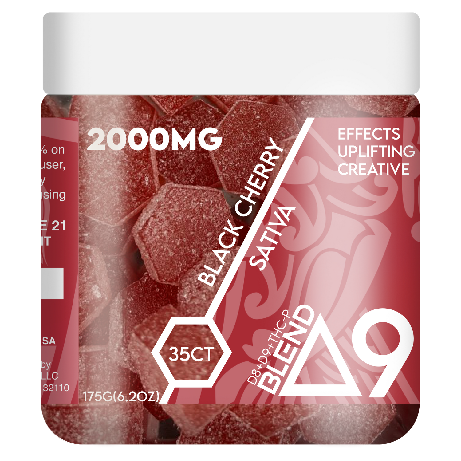 RA Royal 2000MG 35CT Delta 9 Blend Gummy Jar: Black Cherry (Sativa)