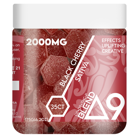 RA Royal 2000MG 35CT Delta 9 Blend Gummy Jar: Black Cherry (Sativa)