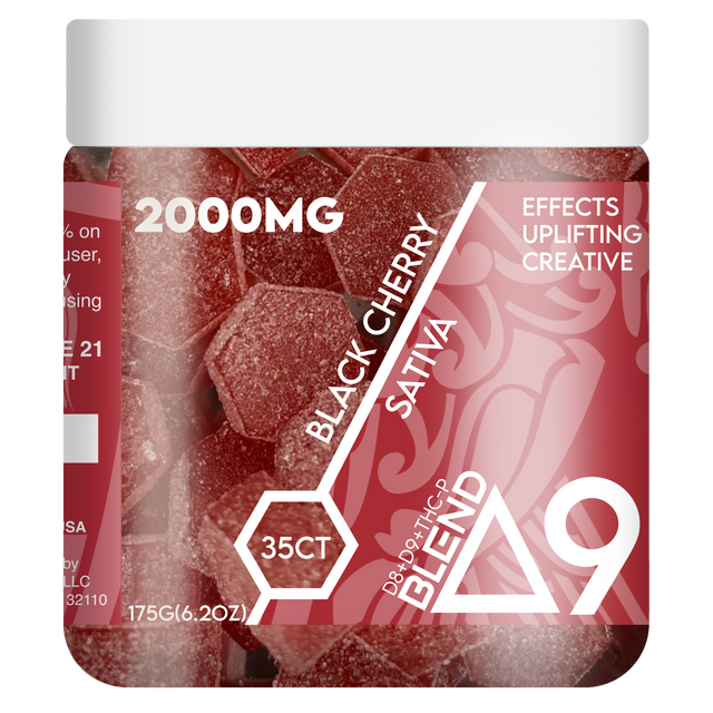 RA Royal 2000MG 35CT Delta 9 Blend Gummy Jar: Black Cherry (Sativa)