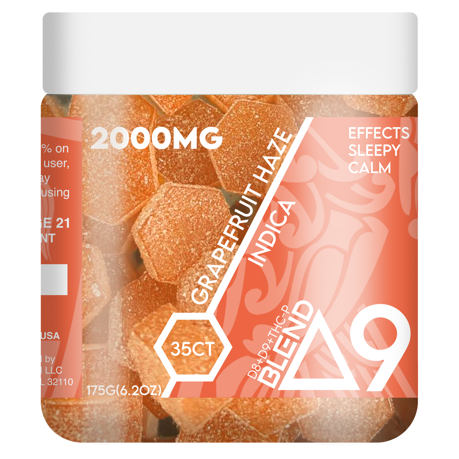 RA Royal 2000MG 35CT Delta 9 Blend Gummy Jar: Grapefruit Haze (Indica)