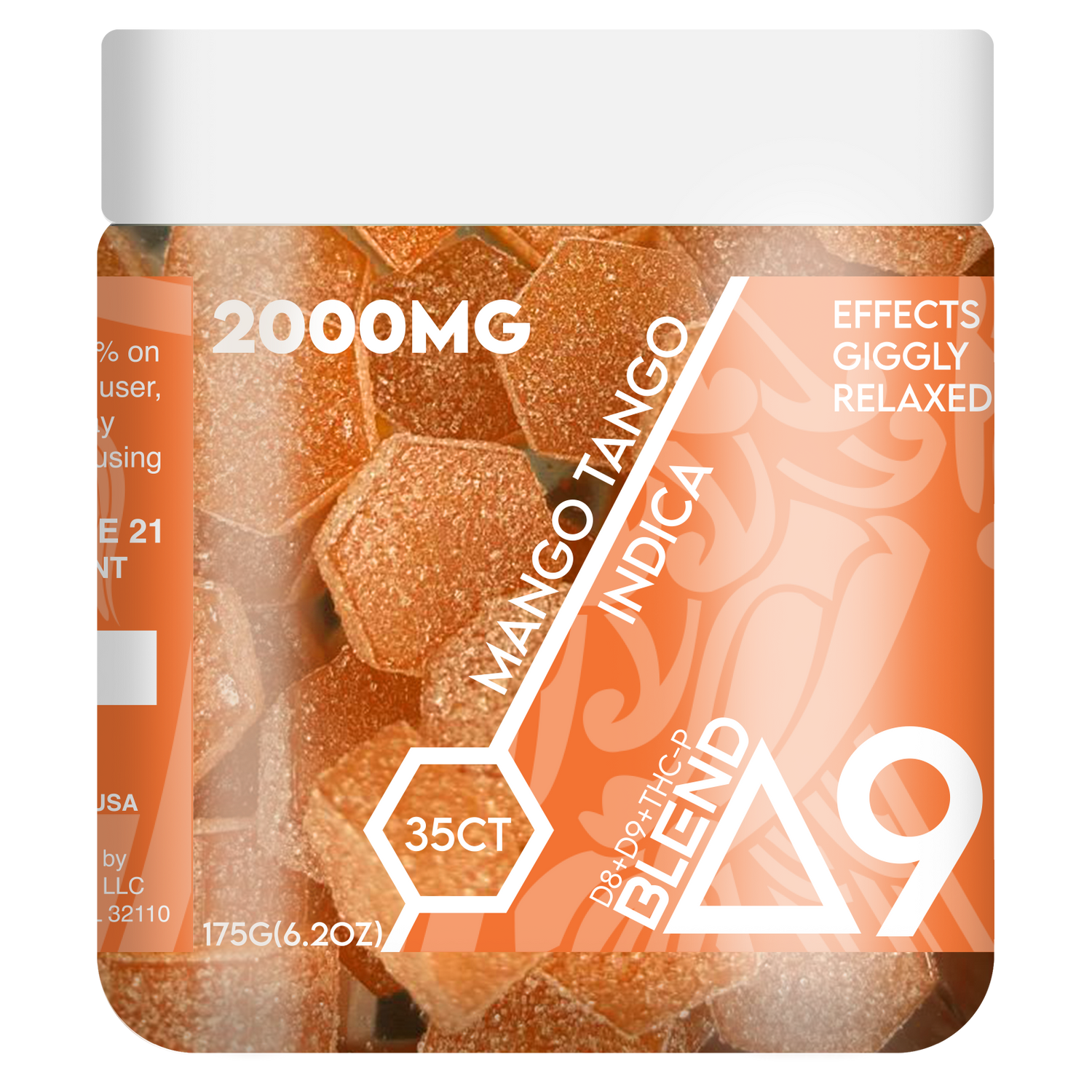 RA Royal 2000MG 35CT Delta 9 Blend Gummy Jar: Mango Tango (Indica)