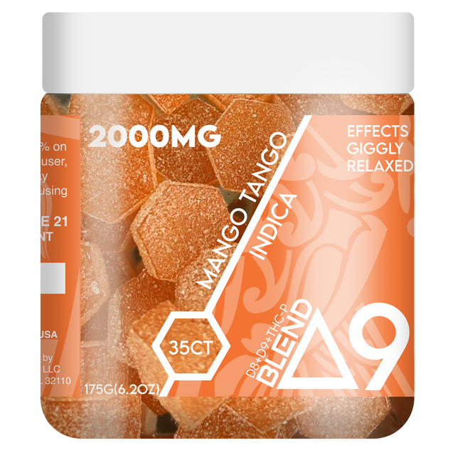 RA Royal 2000MG 35CT Delta 9 Blend Gummy Jar: Mango Tango (Indica)