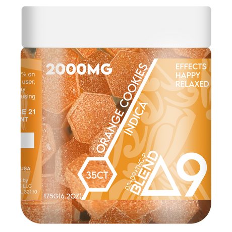 RA Royal 2000MG 35CT Delta 9 Blend Gummy Jar: Orange Cookies (Indica)