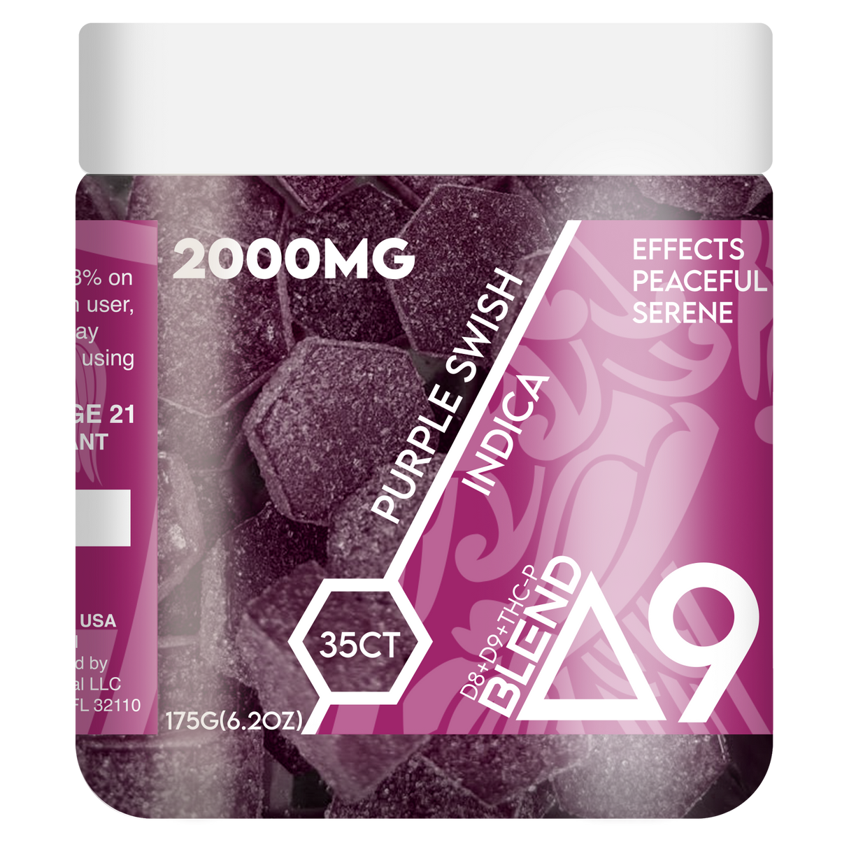 RA Royal 2000MG 35CT Delta 9 Blend Gummy Jar: Purple Swish (Indica)