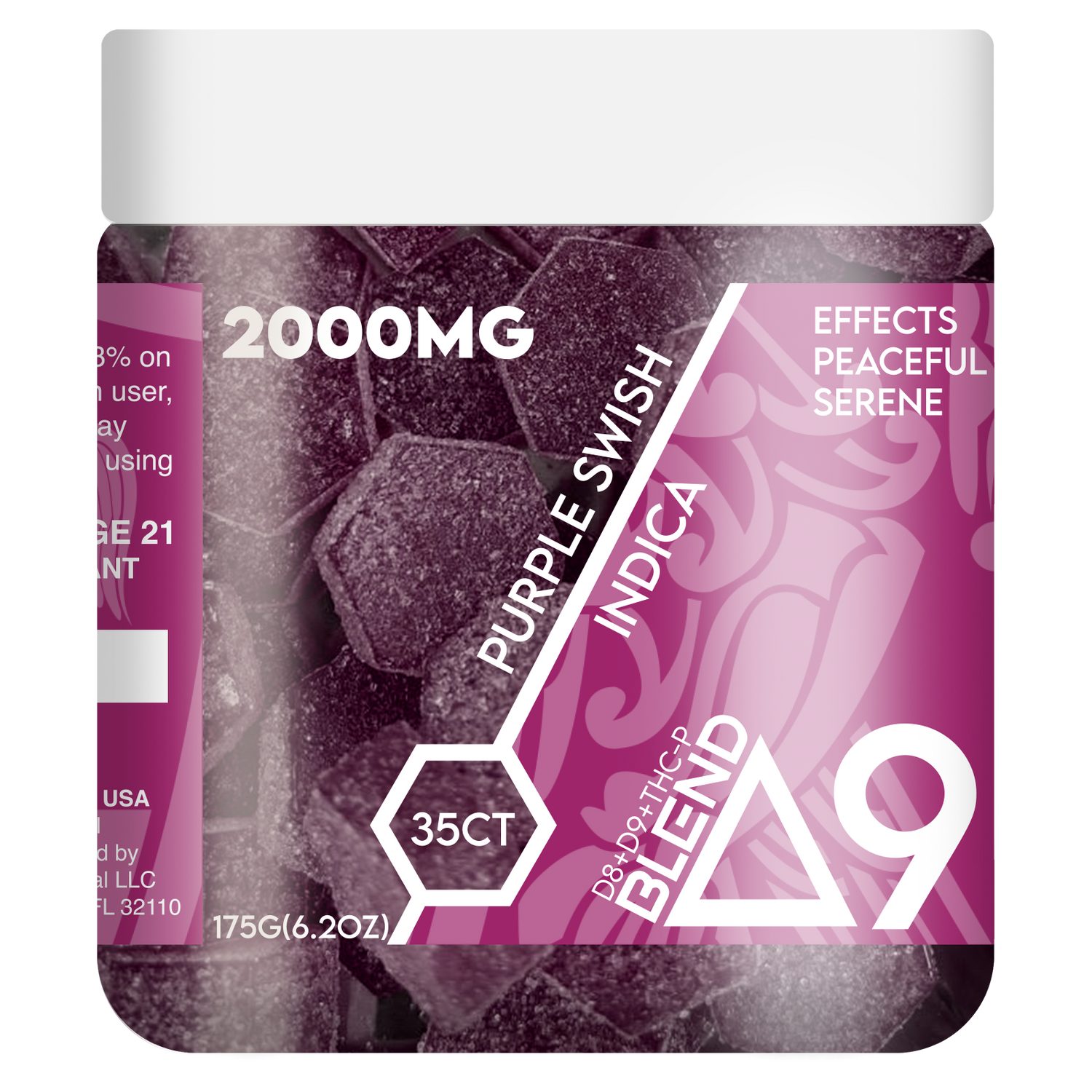 RA Royal 2000MG 35CT Delta 9 Blend Gummy Jar: Purple Swish (Indica)