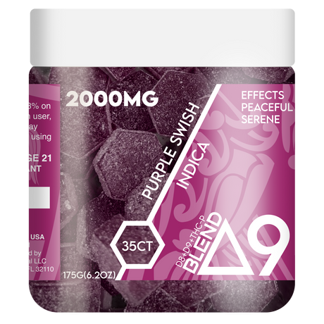 RA Royal 2000MG 35CT Delta 9 Blend Gummy Jar: Purple Swish (Indica)