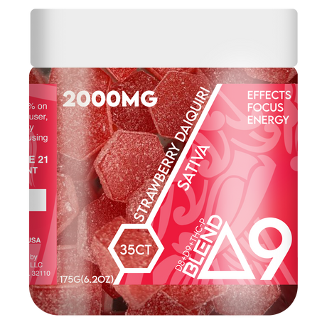 RA Royal 2000MG 35CT Delta 9 Blend Gummy Jar: Strawberry Daiquiri (Sativa)