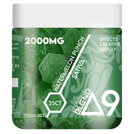 RA Royal 2000MG 35CT Delta 9 Blend Gummy Jar: Watermelon Punch (Sativa)