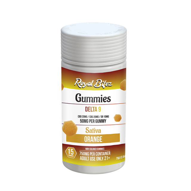 Royal Bitez Delta 9 15CT Gummy: Orange (Sativa)
