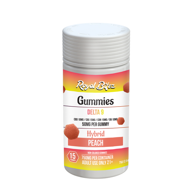 Royal Bitez Delta 9 15CT Gummy: Peach (Hybrid)