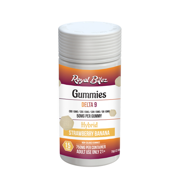 Royal Bitez Delta 9 15CT Gummy: Strawberry Banana (Hybrid)