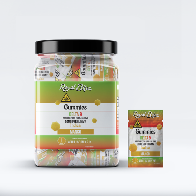 Royal Bitez Delta 9 27CT Single Gummy: Mango (Indica)