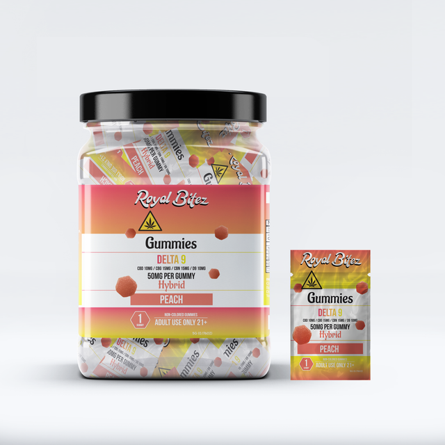 Royal Bitez Delta 9 27CT Single Gummy: Peach (Hybrid)
