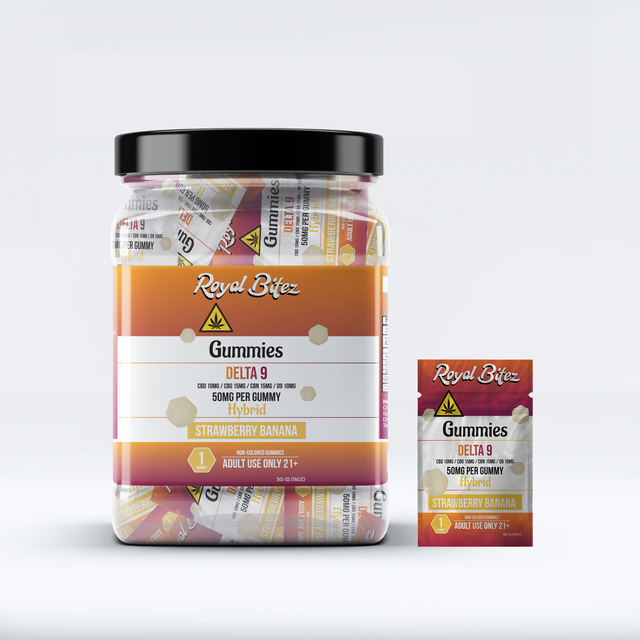 Royal Bitez Delta 9 27CT Single Gummy: Strawberry Banana (Hybrid)