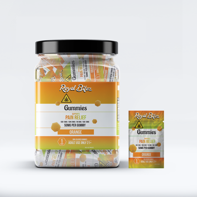 Royal Bitez Pain Relief 27CT Single Gummy: Orange