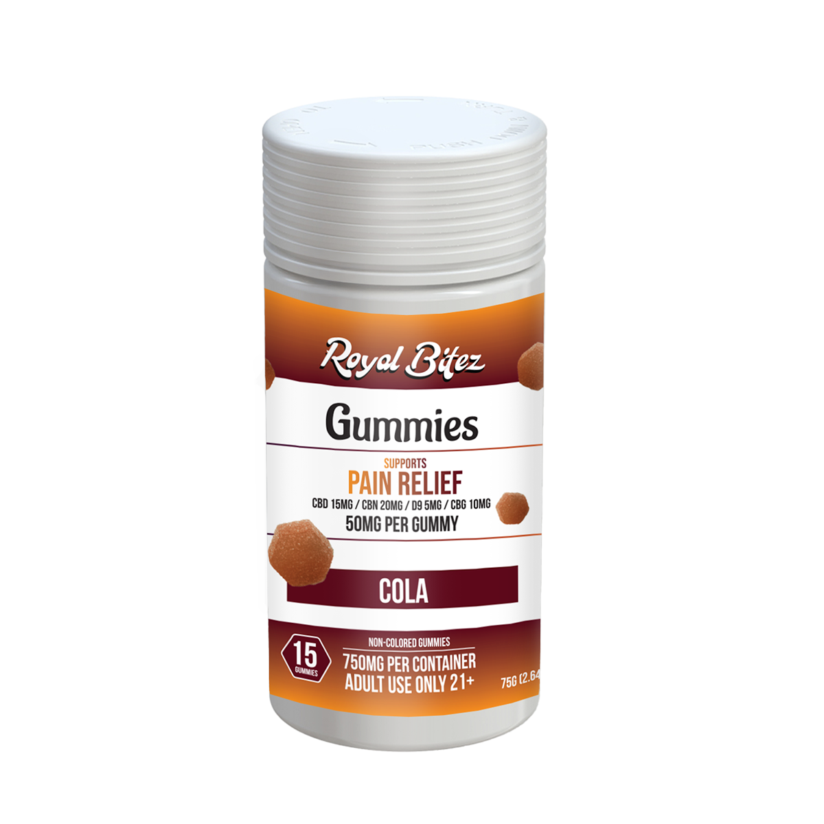 Royal Bitez Pain Relief Support 15CT Gummy: Cola