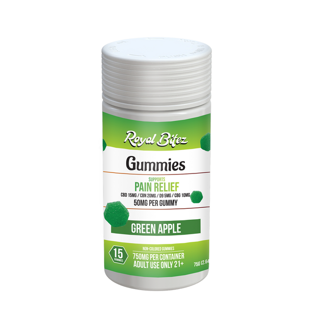 Royal Bitez Pain Relief Support 15CT Gummy: Green Apple