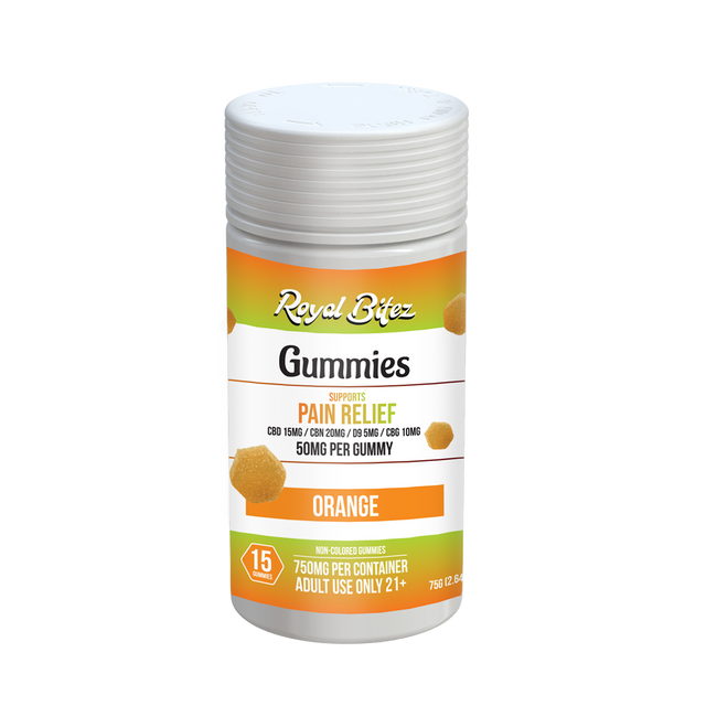 Royal Bitez Pain Relief Support 15CT Gummy: Orange