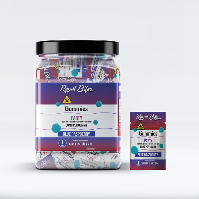 Royal Bitez Party 27CT Single Gummy: Blue Raspberry