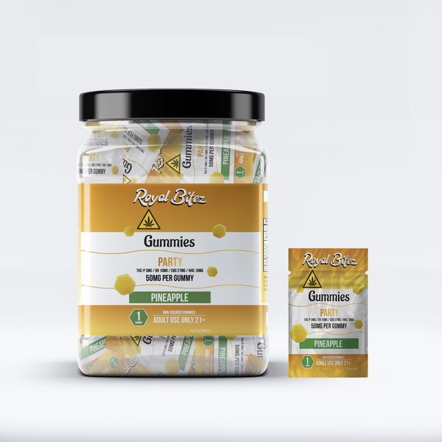 Royal Bitez Party 27CT Single Gummy: Pineapple