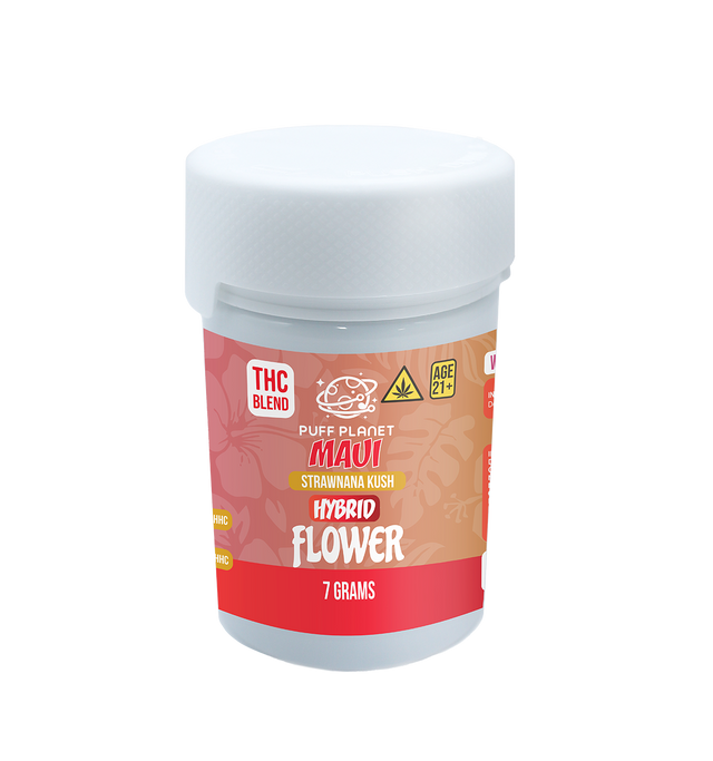 Puff Planet 7G THC Blend Flower: Maui Strawnana Kush (Hybrid)