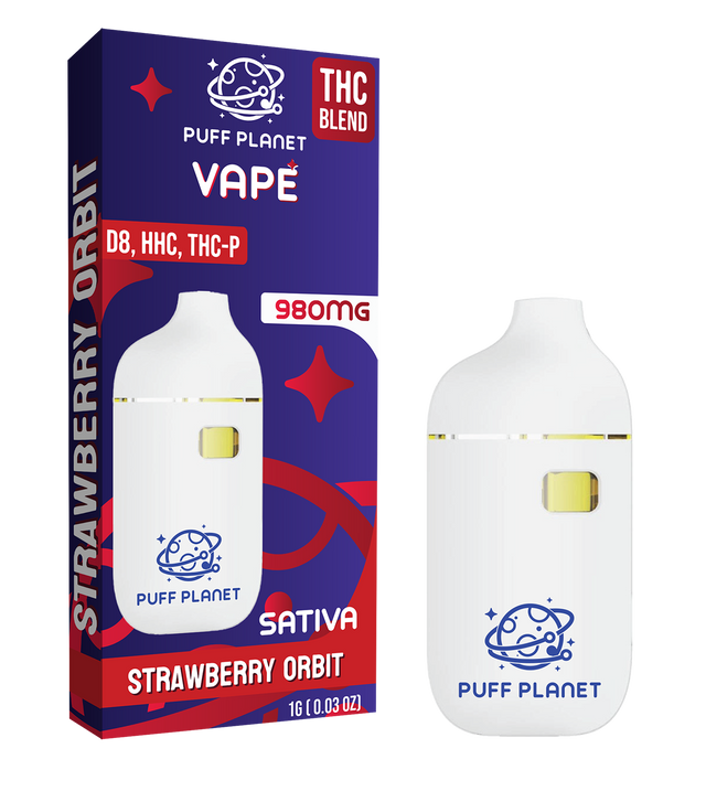Puff Planet THC Blend 1ML Vape: Strawberry Orbit (Sativa)