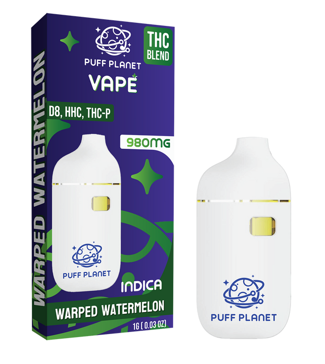Puff Planet THC Blend 1ML Vape: Warped Watermelon (Indica)