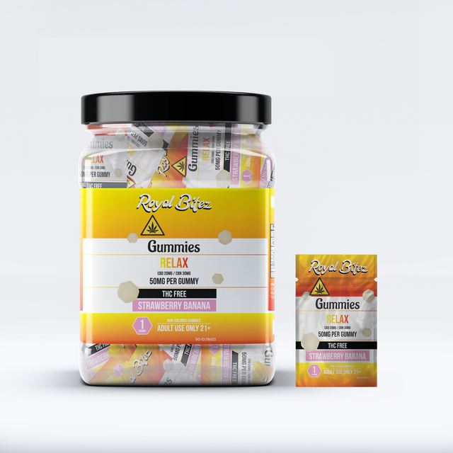 Royal Bitez Relax 27CT Single Gummy: Strawberry Banana