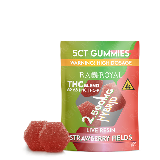 Blend 2,500MG 5CT Gummy Pack: Strawberry Fields (Hybrid)