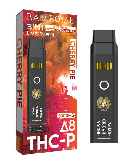 Delta 8 + THC-P Three-In-One Disposable Vape: Cherry Pie (3000MG)