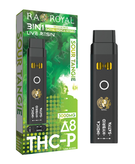 Delta 8 + THC-P Three-In-One Disposable Vape: Sour Tangie (3000MG)