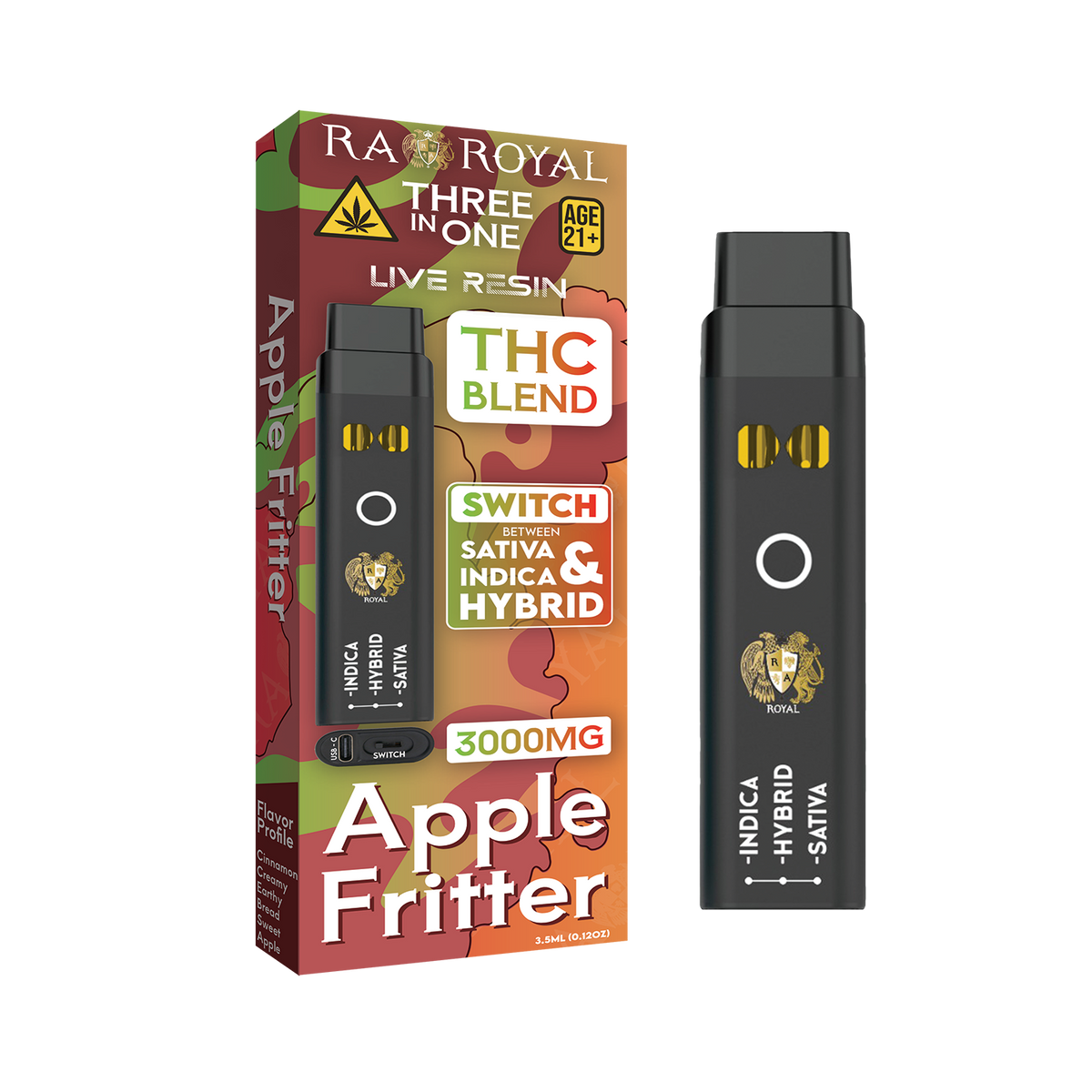 apple flavored vape R.A. Royal Fritter THC Blend 3-in-1 Disposable Color:CAMO SILVER Strawberry Watermelon Geek Bar Bakery & Dessert Flavours