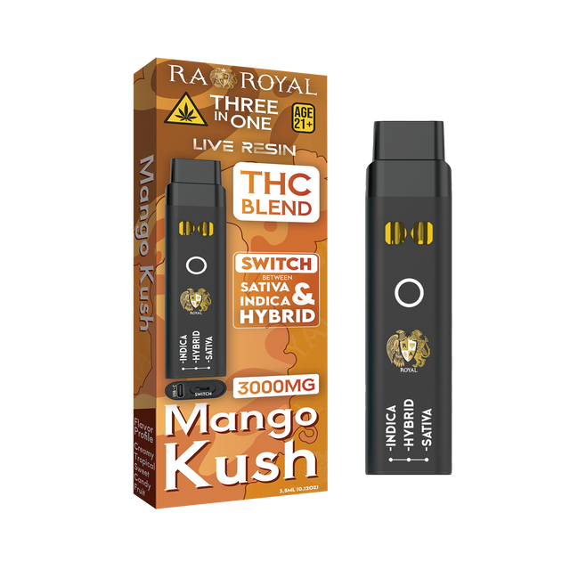THC Blend Three-In-One Disposable Vape: Mango Kush (3000MG)