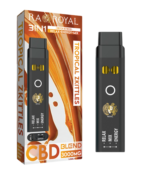CBD+ Three-in-One Disposable Vape: Tropical Zkittles (2500 MG)