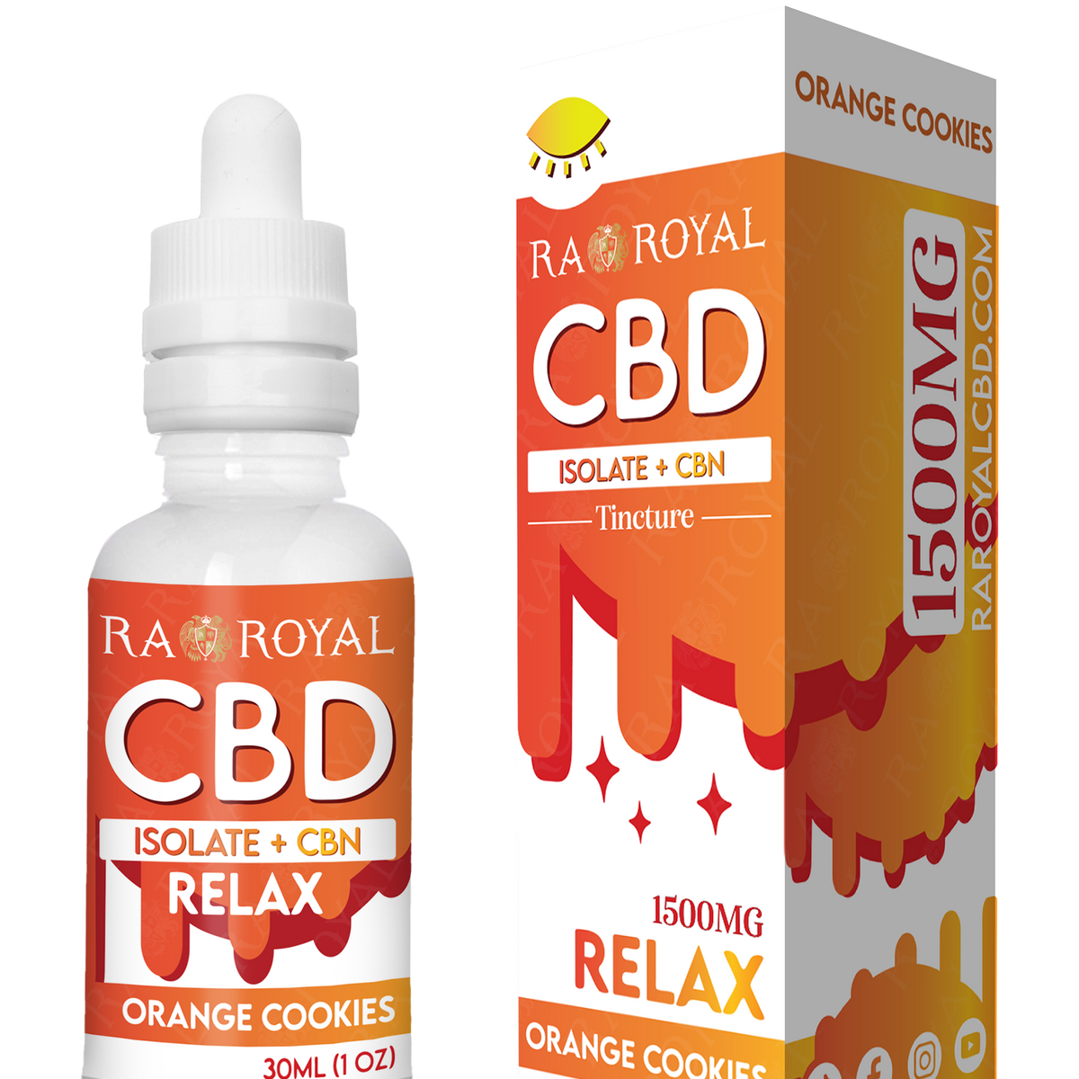 RA Royal CBD 1500MG Tincture – Orange Cookies Flavor for Relaxation