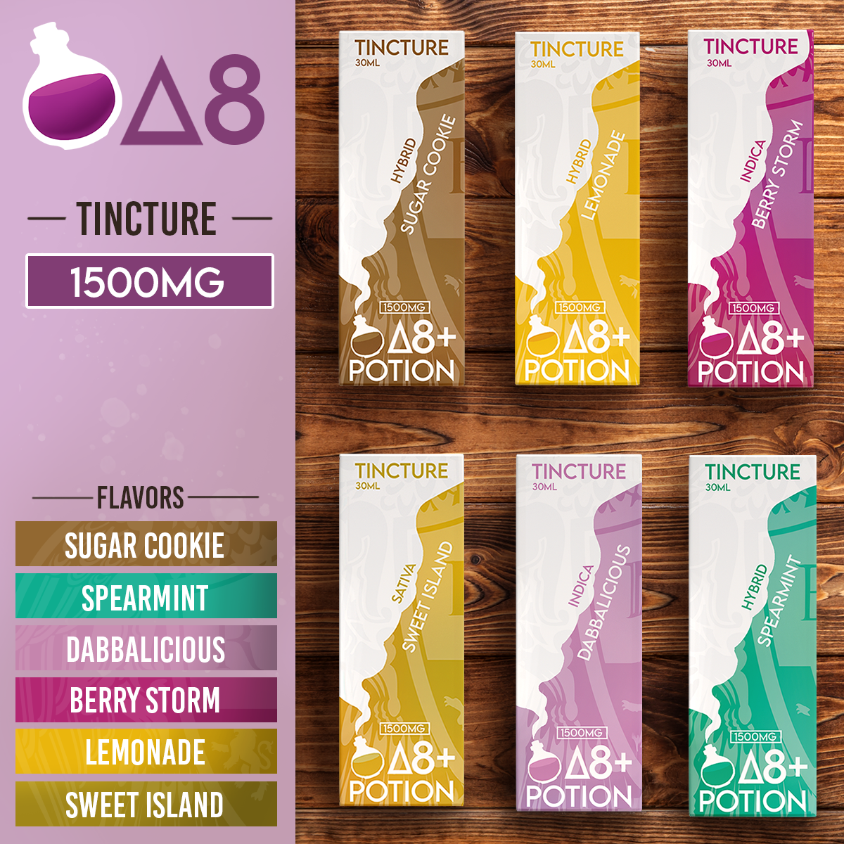R.A. Royal 1,500MG Delta 8 Tincture Flavors