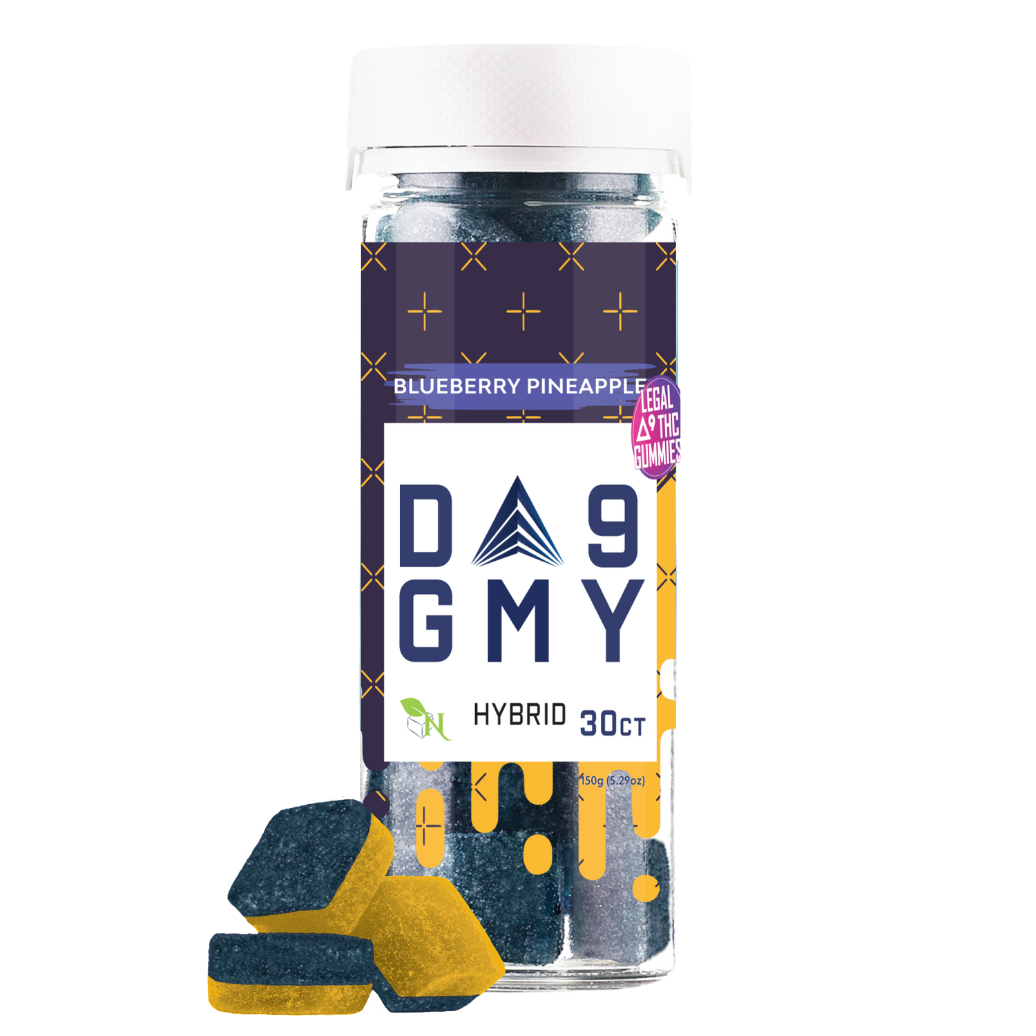 Blueberry Pineapple Delta 9 Hybrid Gummy Jar