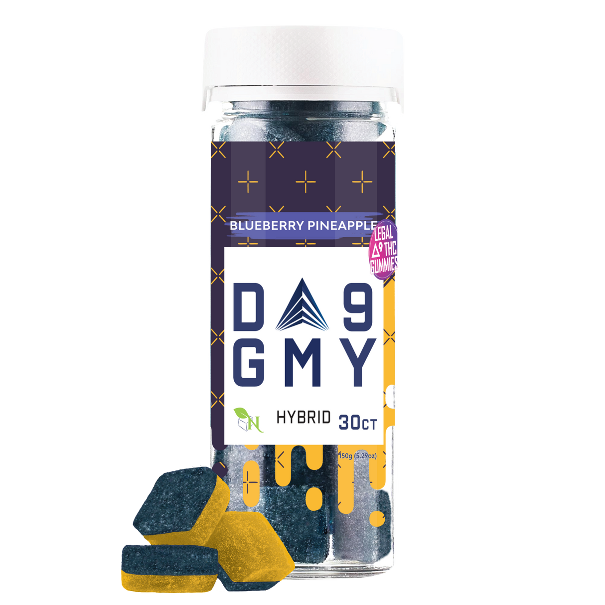 A Gift From Nature Delta-9 Hybrid Gummy Jar: Blueberry Pineapple