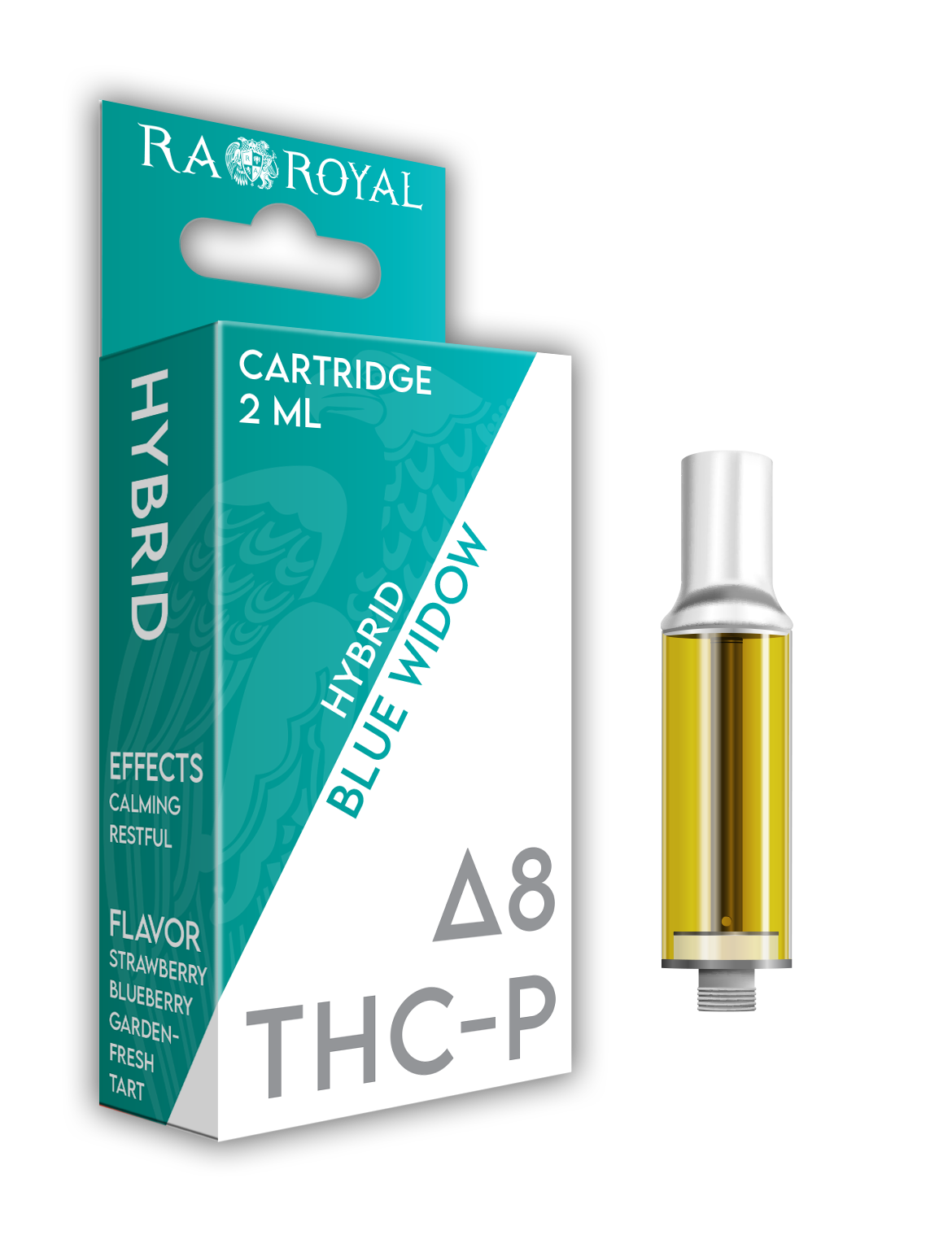 Delta-8 + THC-P Vape Cartridge (2 ML): Blue Widow Hybrid (1800 MG)