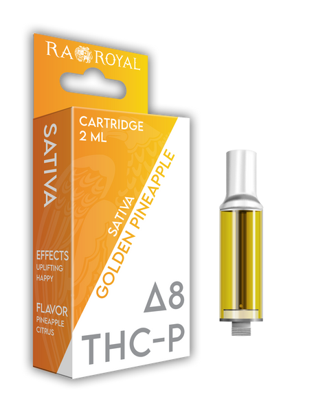 Delta-8 + THC-P Vape Cartridge (2 ML): Golden Pineapple Sativa (1800 MG)