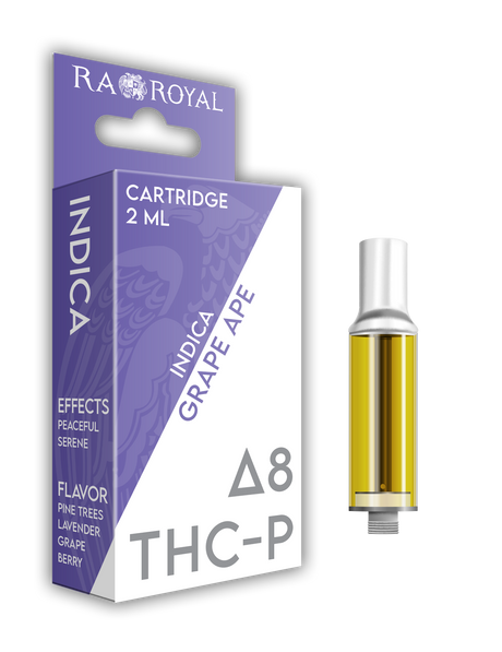 Delta-8 + THC-P Vape Cartridge (2 ML): Grape Ape Indica (1800 MG)