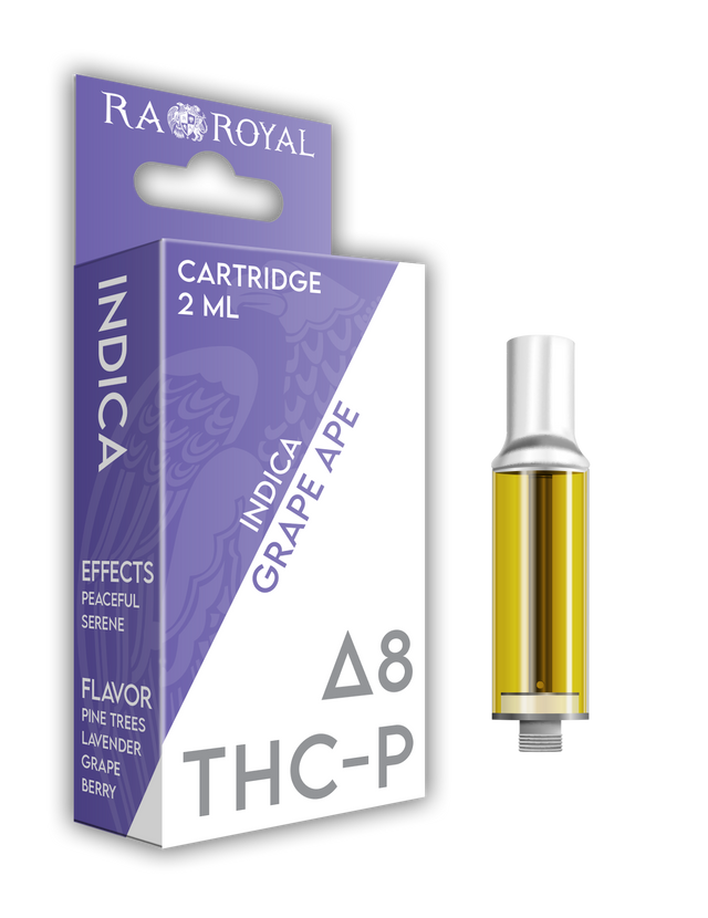 Delta-8 + THC-P Vape Cartridge (2 ML): Grape Ape Indica (1800 MG)