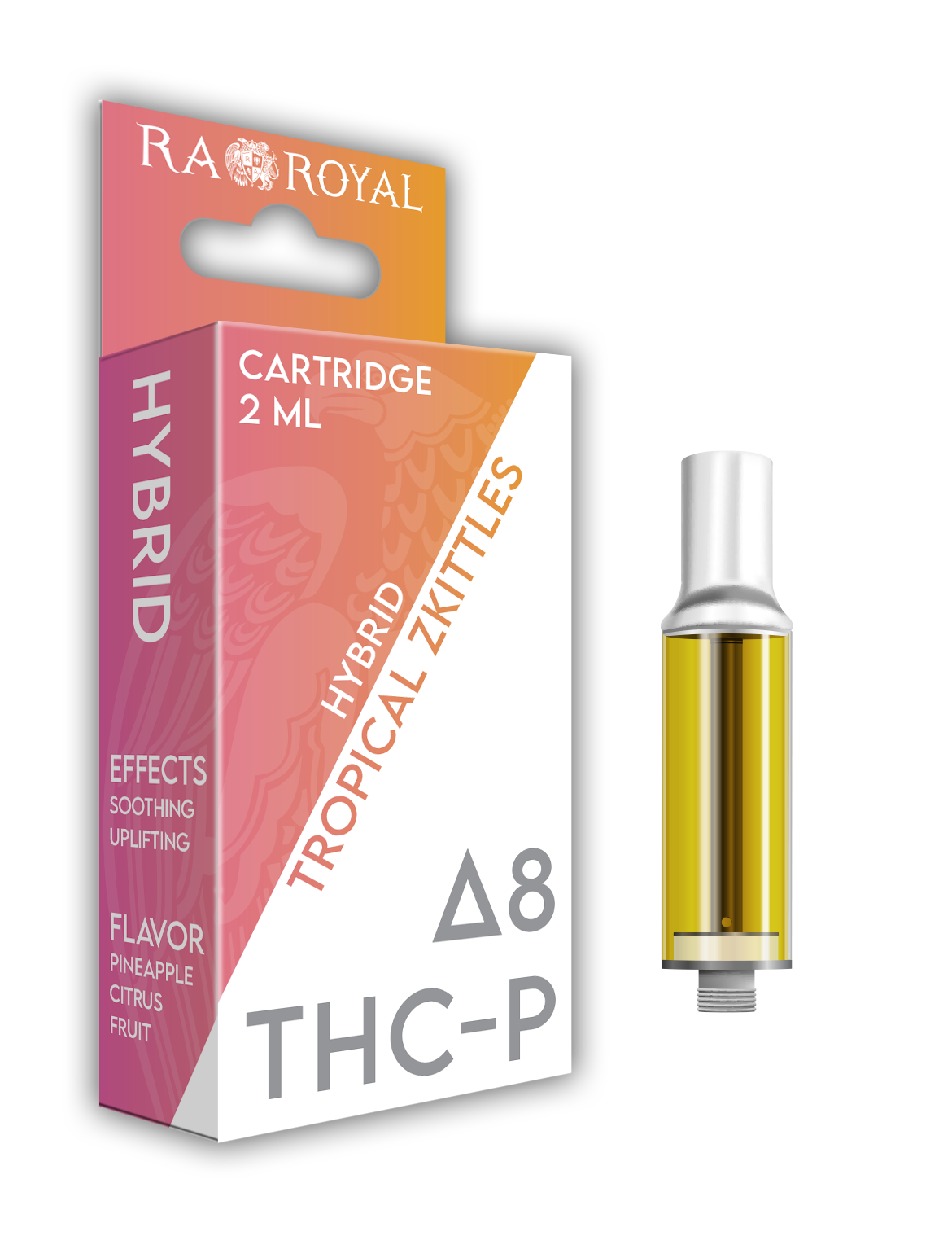 Delta-8 + THC-P Vape Cartridge (2 ML): Tropical Zkittles Hybrid (1800 MG)