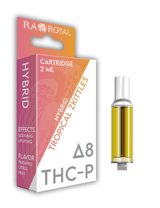 Delta-8 + THC-P Vape Cartridge (2 ML): Tropical Zkittles Hybrid (1800 MG)