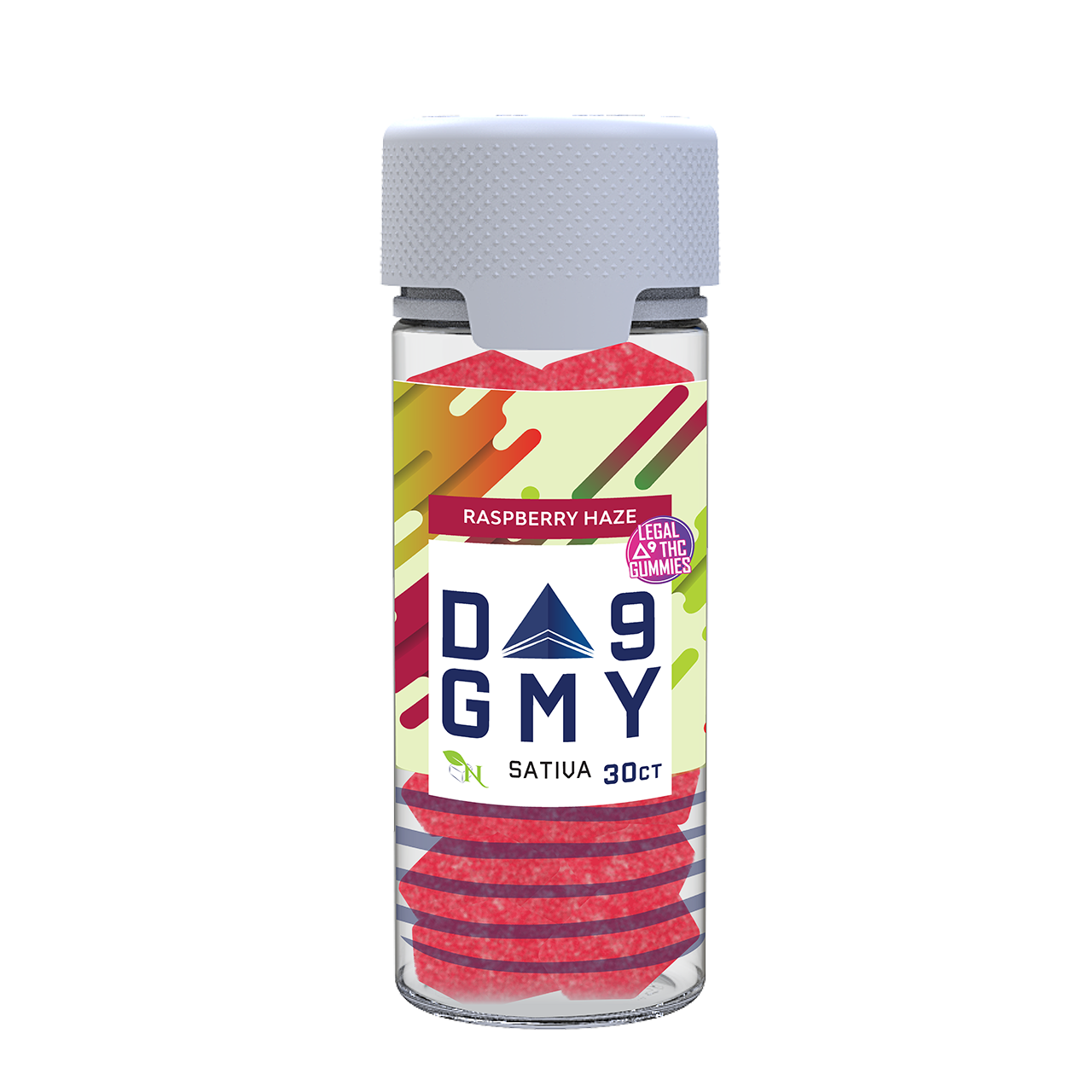 Raspberry Haze Delta 9 Sativa Gummy Jar