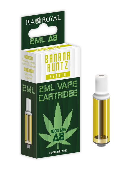 Delta-8 Vape Cartridge (2 ML): Banana Runtz Hybrid (1800 MG)