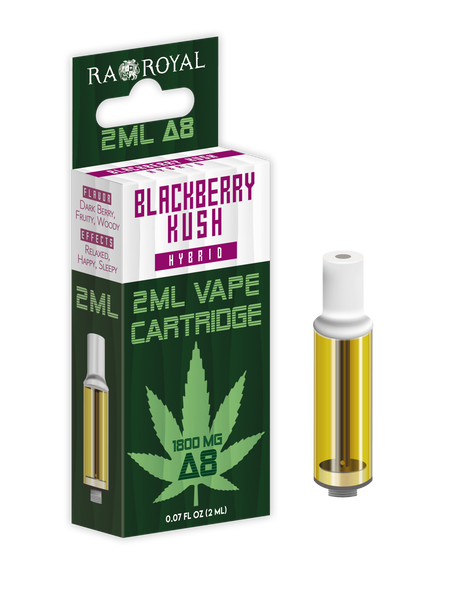 Delta-8 Vape Cartridge (2 ML): Blackberry Kush Hybrid (1800 MG)