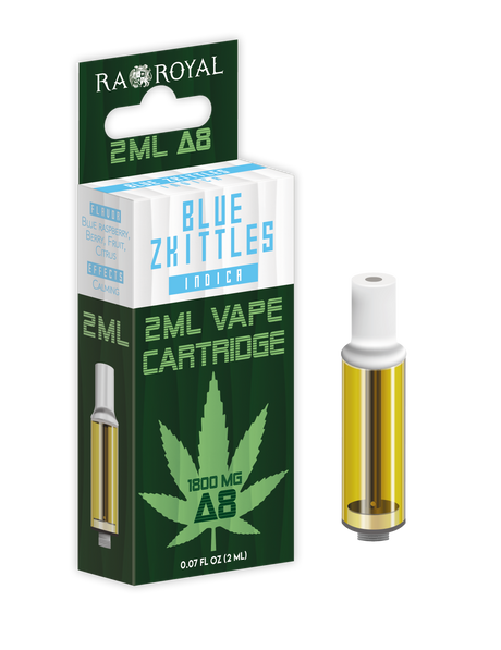 Delta-8 Vape Cartridge (2 ML): Blue Zkittles Indica (1800 MG)